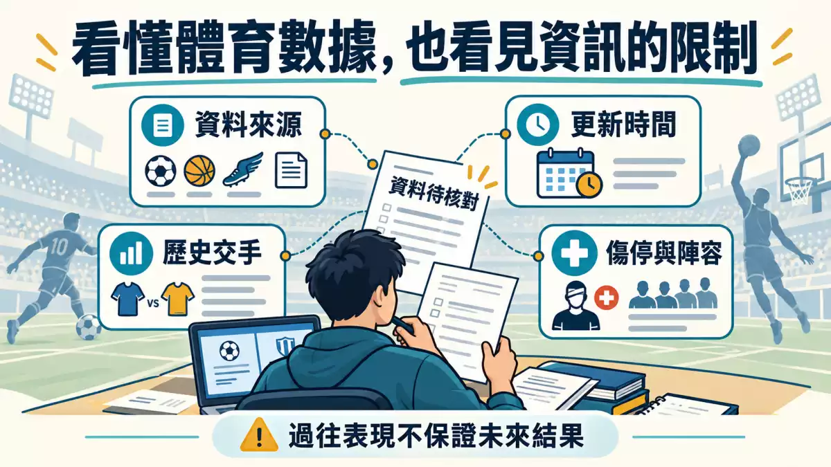 體育數據分析需核對資料來源、更新時間、歷史交手與陣容變化