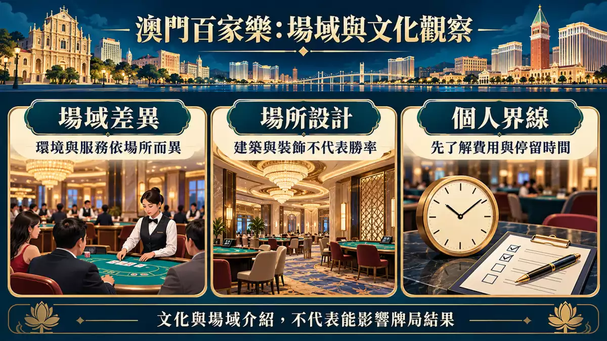 澳門百家樂場域差異、場所設計與個人時間費用界線